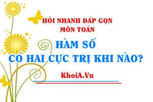 Hàm số có 2 cực trị khi nào, hàm bậc 3 có 2 cực trị khi nào? Toán lớp 12 - Hỏi nhanh đáp gọn